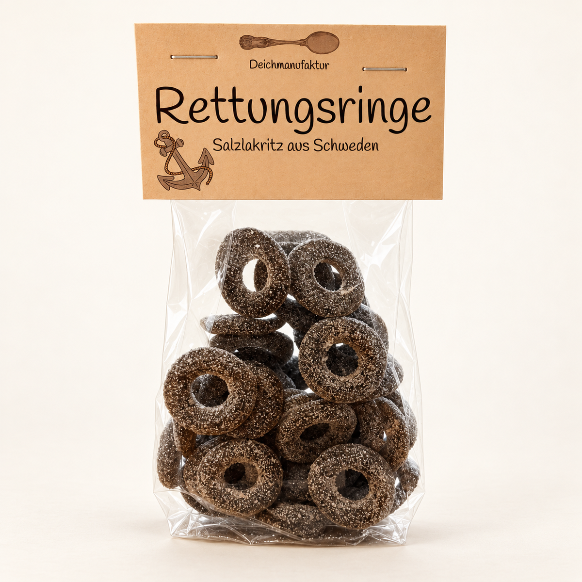 Rettungsringe · Extra starke Salzlakritz aus Schweden · 100 g