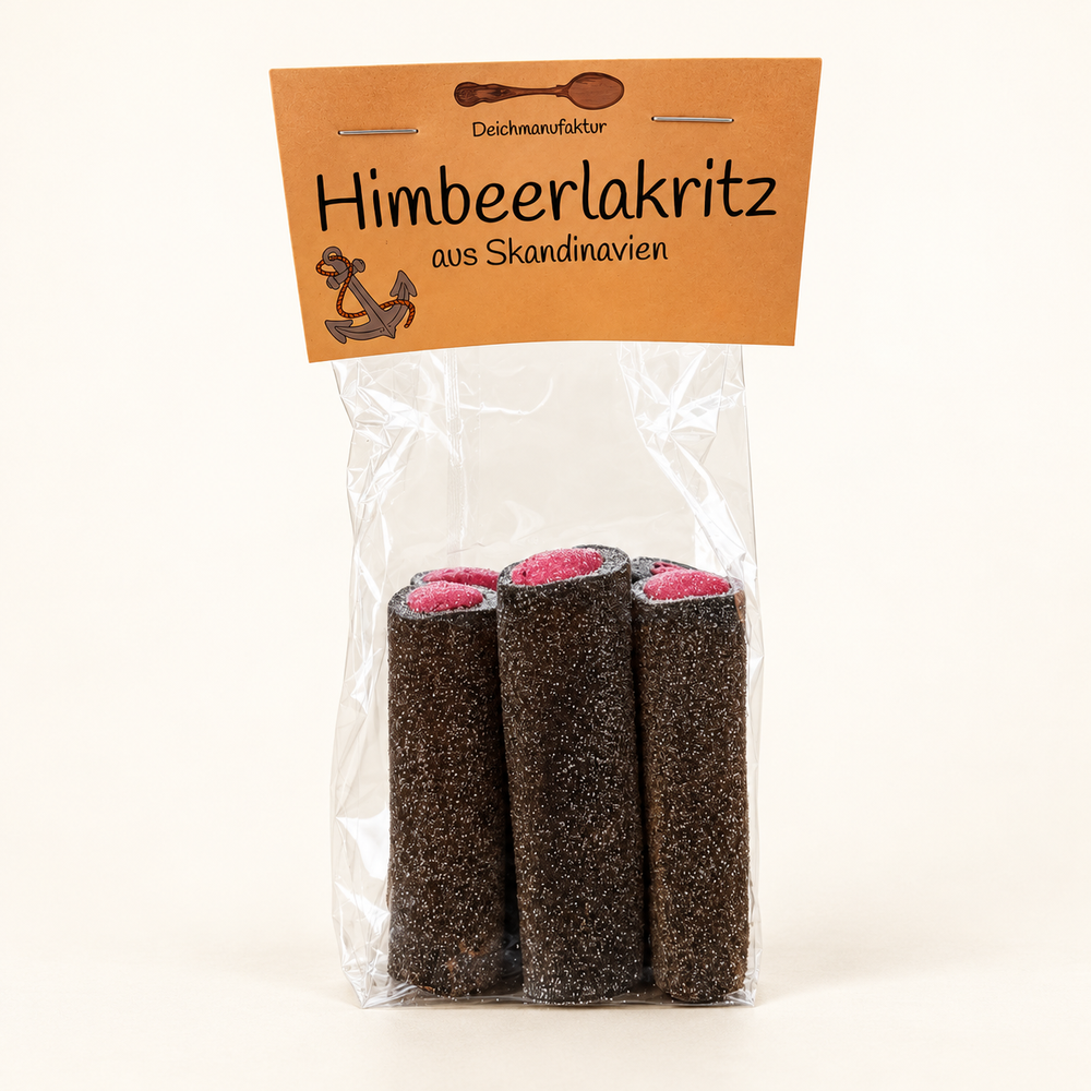 Himbeerlakritz · Skandinavische Lakritzstangen · 6 Stück