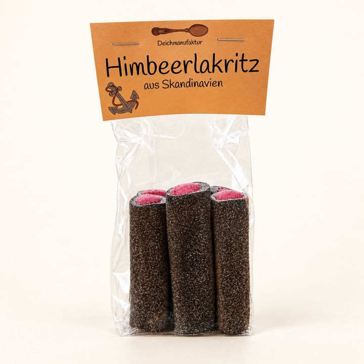 Himbeerlakritz · Skandinavische Lakritzstangen · 6 Stück