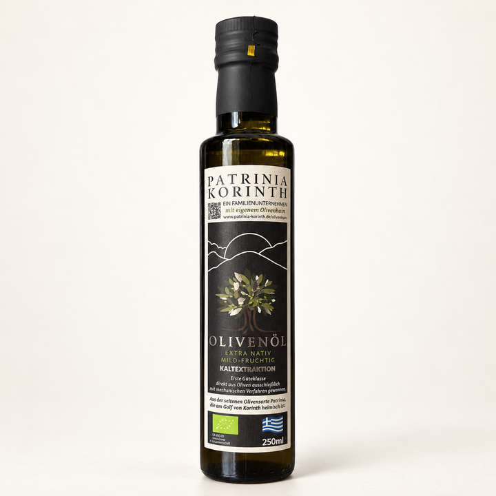 Patrinia Korinth · Bio-Olivenöl extra nativ · mild-fruchtig · 250 ml / 500 ml